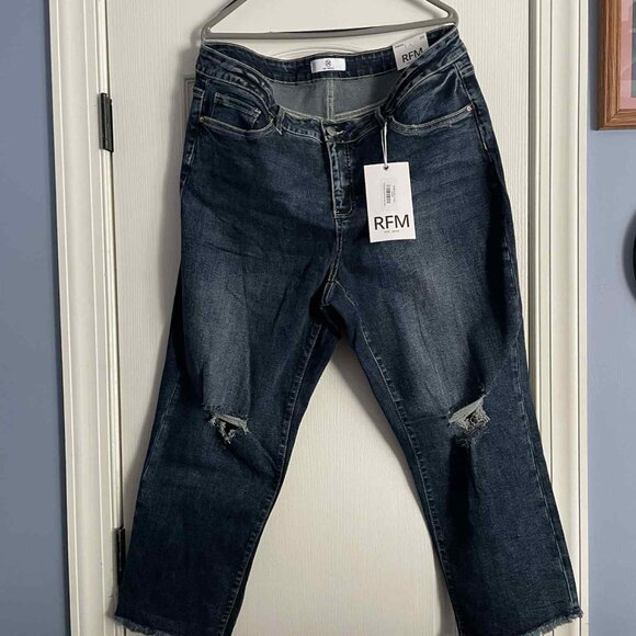 RFM Dylan Crop Jeans - NWT - Size 20 - Dark Wash - Picture 2 of 2